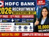 HDFC Bank Recruitment 2026: 10th, 12th Pass and Graduates Can Apply with a total of 10,000+ Vacancies HDFC Bank Recruitment