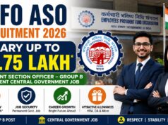 EPFO ASO Recruitment 2026 Notification Out – Salary ₹1.75 Lakh, Eligibility, Vacancy & Exam Pattern EPFO ASO
