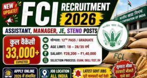 FCI Recruitment 2026: 33,000+ Vacancies Announced for 10th, 12th & Graduates FCI Recruitment