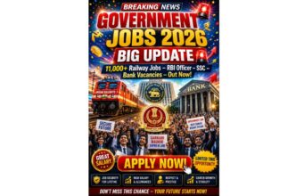 Government Jobs 2026 Big Update 🚨 11,000+ Railway Jobs, RBI Officer, SSC & Bank Vacancies Out Now! Government Jobs