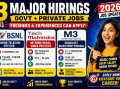 “3 Big Hirings Opening in June 2026: BSNL Govt Job, Tech Mahindra, M3 – Freshers Apply Now” BSNL