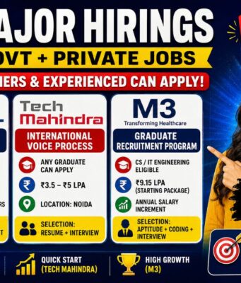 “3 Big Hirings Opening in June 2026: BSNL Govt Job, Tech Mahindra, M3 – Freshers Apply Now” BSNL